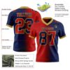Custom Navy Red-Old Gold Authentic Gradient Fashion Football Jersey