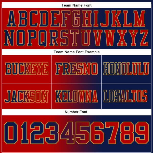 Custom Navy Red-Old Gold Authentic Gradient Fashion Football Jersey