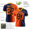 Custom Navy Orange-Gold Authentic Gradient Fashion Football Jersey