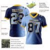 Custom Navy Light Blue-Gold Authentic Gradient Fashion Football Jersey