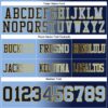 Custom Navy Light Blue-Gold Authentic Gradient Fashion Football Jersey