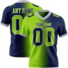 Custom Navy Neon Green-Gray Authentic Gradient Fashion Football Jersey
