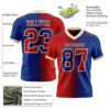Custom Royal Red-Cream Authentic Gradient Fashion Football Jersey