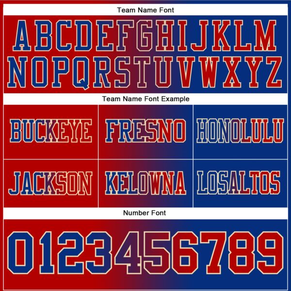 Custom Royal Red-Cream Authentic Gradient Fashion Football Jersey