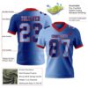Custom Royal Light Blue-Red Authentic Gradient Fashion Football Jersey