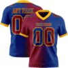 Custom Royal Maroon-Gold Authentic Gradient Fashion Football Jersey