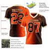 Custom Brown Orange-Cream Authentic Gradient Fashion Football Jersey