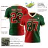 Custom Green Red-Cream Authentic Gradient Fashion Football Jersey