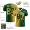 Custom Green Old Gold-Cream Authentic Gradient Fashion Football Jersey