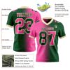 Custom Green Pink-Cream Authentic Gradient Fashion Football Jersey