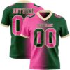 Custom Green Pink-Cream Authentic Gradient Fashion Football Jersey