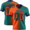 Gradient0399 Custom Teal Orange-Navy Authentic Gradient Fashion Football Jersey