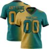 Gradient0400 Custom Teal Old Gold-Black Authentic Gradient Fashion Football Jersey