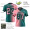 Gradient0401-1 Custom Teal Medium Pink-Black Authentic Gradient Fashion Football Jersey