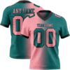 Custom Teal Medium Pink-Black Authentic Gradient Fashion Football Jersey
