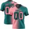 Gradient0401 Custom Teal Medium Pink-Black Authentic Gradient Fashion Football Jersey