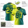 Custom Teal Neon Yellow-Black Authentic Gradient Fashion Football Jersey