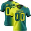 Custom Teal Neon Yellow-Black Authentic Gradient Fashion Football Jersey