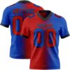 Gradient0408 Custom Thunder Blue Red-Black Authentic Gradient Fashion Football Jersey