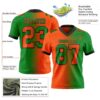 Custom Grass Green Orange-Black Authentic Gradient Fashion Football Jersey