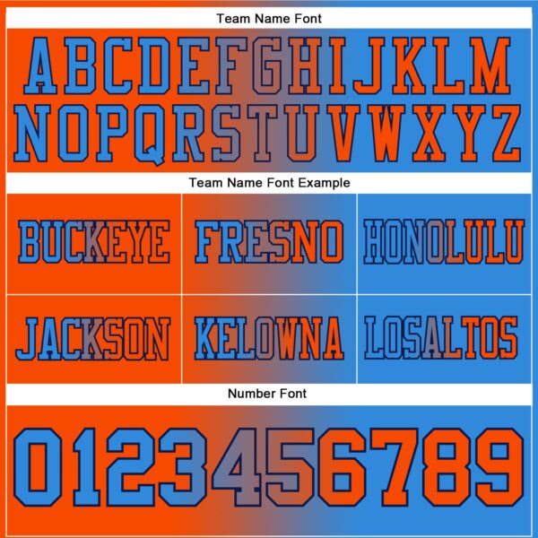 Custom Powder Blue Orange-Navy Authentic Gradient Fashion Football Jersey