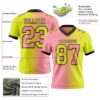 Custom Neon Yellow Medium Pink-Black Authentic Gradient Fashion Football Jersey