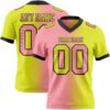 Custom Neon Yellow Medium Pink-Black Authentic Gradient Fashion Football Jersey