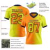 Custom Neon Yellow Bay Orange-Navy Authentic Gradient Fashion Football Jersey