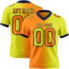 Custom Neon Yellow Bay Orange-Navy Authentic Gradient Fashion Football Jersey