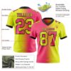 Custom Neon Yellow Neon Pink-Black Authentic Gradient Fashion Football Jersey
