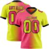 Custom Neon Yellow Neon Pink-Black Authentic Gradient Fashion Football Jersey