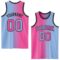 Custom Light Blue Pink-Black Authentic Gradient Fashion Basketball Jersey