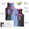 Custom Black Light Blue-Pink Authentic Gradient Fashion Basketball Jersey