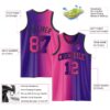 Custom Purple Pink-Black Authentic Gradient Fashion Basketball Jersey
