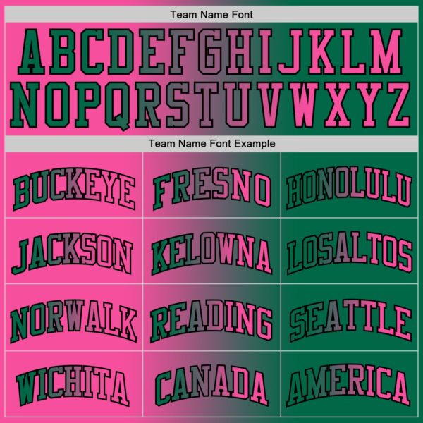 Custom Kelly Green Pink-Black Authentic Gradient Fashion Basketball Jersey