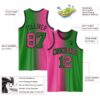 Custom Grass Green Pink-Black Authentic Gradient Fashion Basketball Jersey