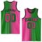 Custom Grass Green Pink-Black Authentic Gradient Fashion Basketball Jersey