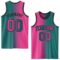 Custom Teal Pink-Black Authentic Gradient Fashion Basketball Jersey