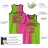 Custom Neon Green Pink-Black Authentic Gradient Fashion Basketball Jersey