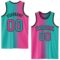 Custom Aqua Pink-Black Authentic Gradient Fashion Basketball Jersey