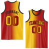Custom Red Yellow-Black Authentic Gradient Fashion Basketball Jersey