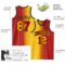 Custom Red Yellow-Black Authentic Gradient Fashion Basketball Jersey