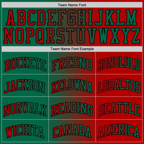 Custom Red Kelly Green-Black Authentic Gradient Fashion Basketball Jersey