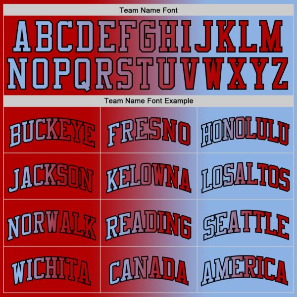 Custom Light Blue Red-Black Authentic Gradient Fashion Basketball Jersey