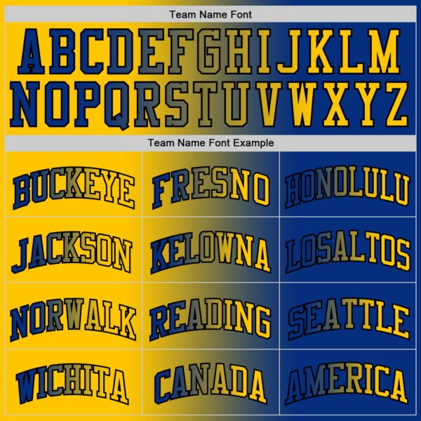 Custom Royal Yellow-Black Authentic Gradient Fashion Basketball Jersey