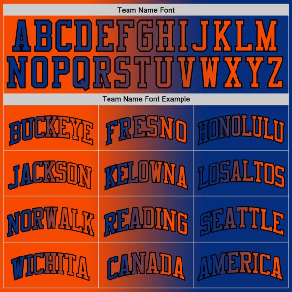 Custom Royal Orange-Black Authentic Gradient Fashion Basketball Jersey