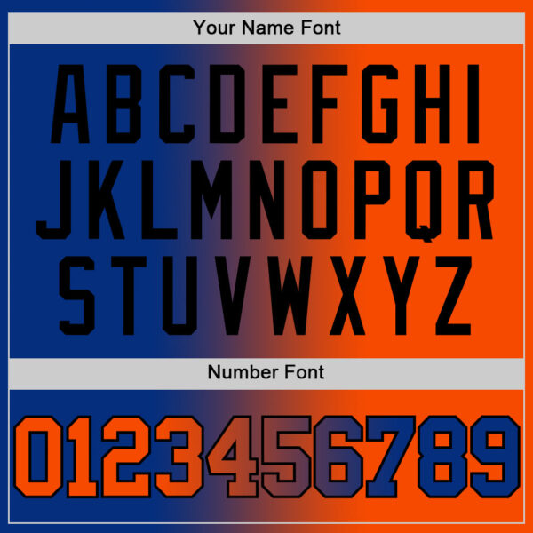 Custom Royal Orange-Black Authentic Gradient Fashion Basketball Jersey