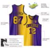 Custom Purple Yellow-Black Authentic Gradient Fashion Basketball Jersey