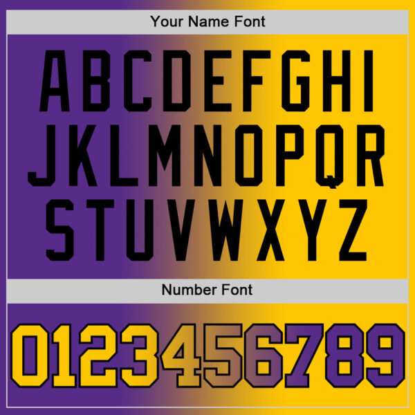 Custom Purple Yellow-Black Authentic Gradient Fashion Basketball Jersey