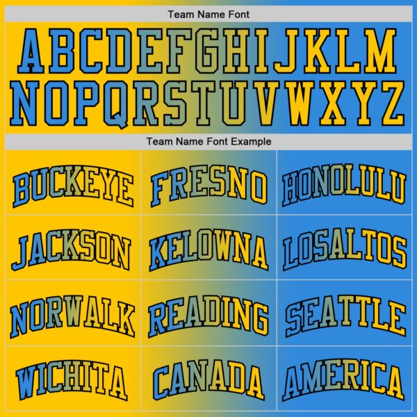 Custom Powder Blue Yellow-Black Authentic Gradient Fashion Basketball Jersey